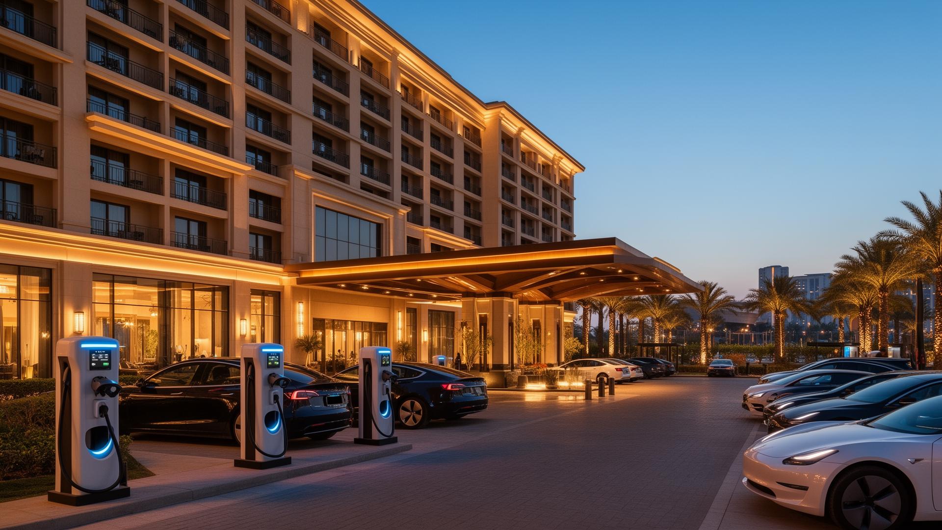 Resort property with EV charging infrastructure